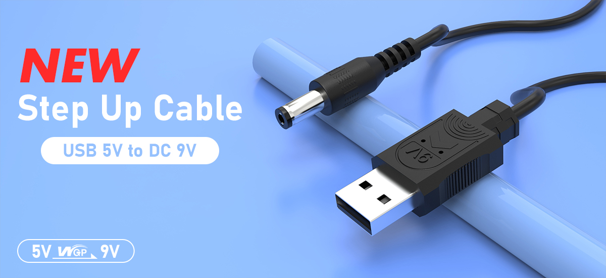 5V til 9V step-up kabel