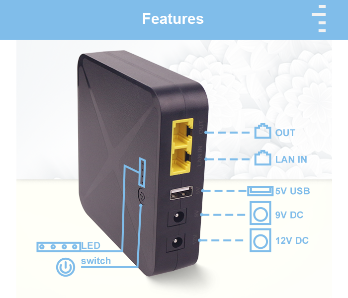 Wholesale WGP POE 24V 48V Mini UPS for Wifi Router manufacturers